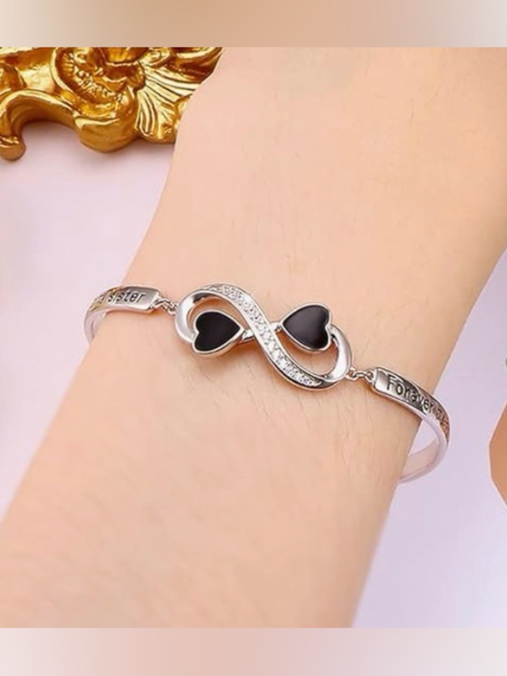 YinShan 925 Sterling Silver Heart Infinity Bracelet 🖤🖤